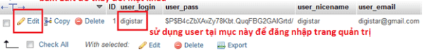 Cach Lay Lai Mat Khau WordPress Trong Phpmyadmin3