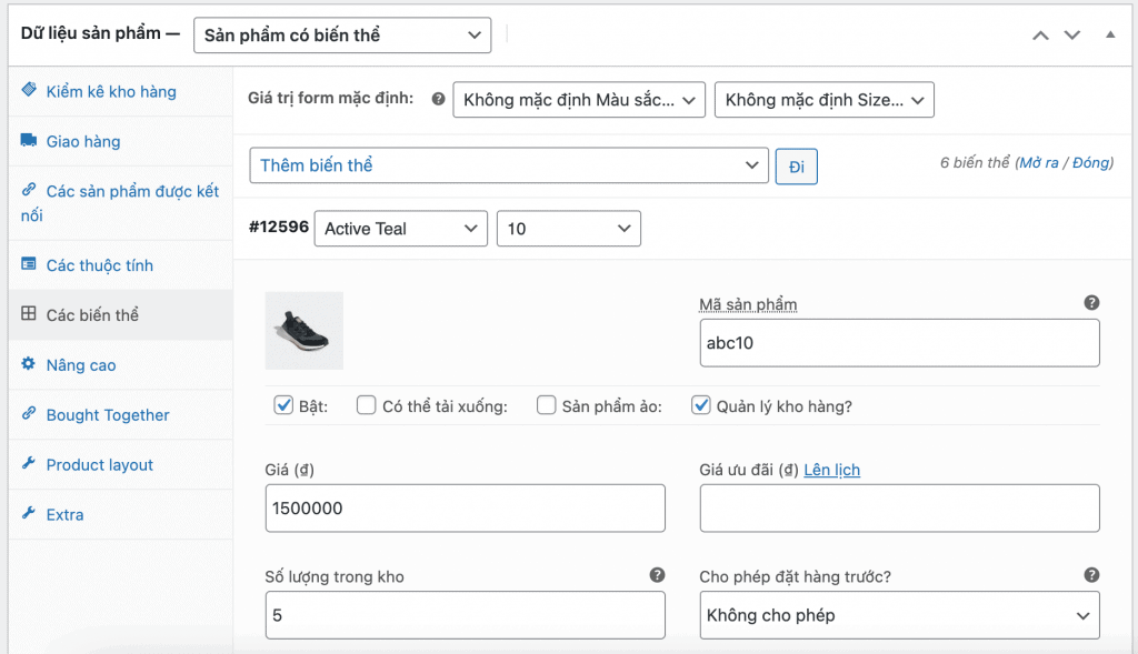 Hướng dẫn đăng sản phẩm có biến thể trong Woocommerce đăng sản phẩm có biến thể trong Woocommerce 4